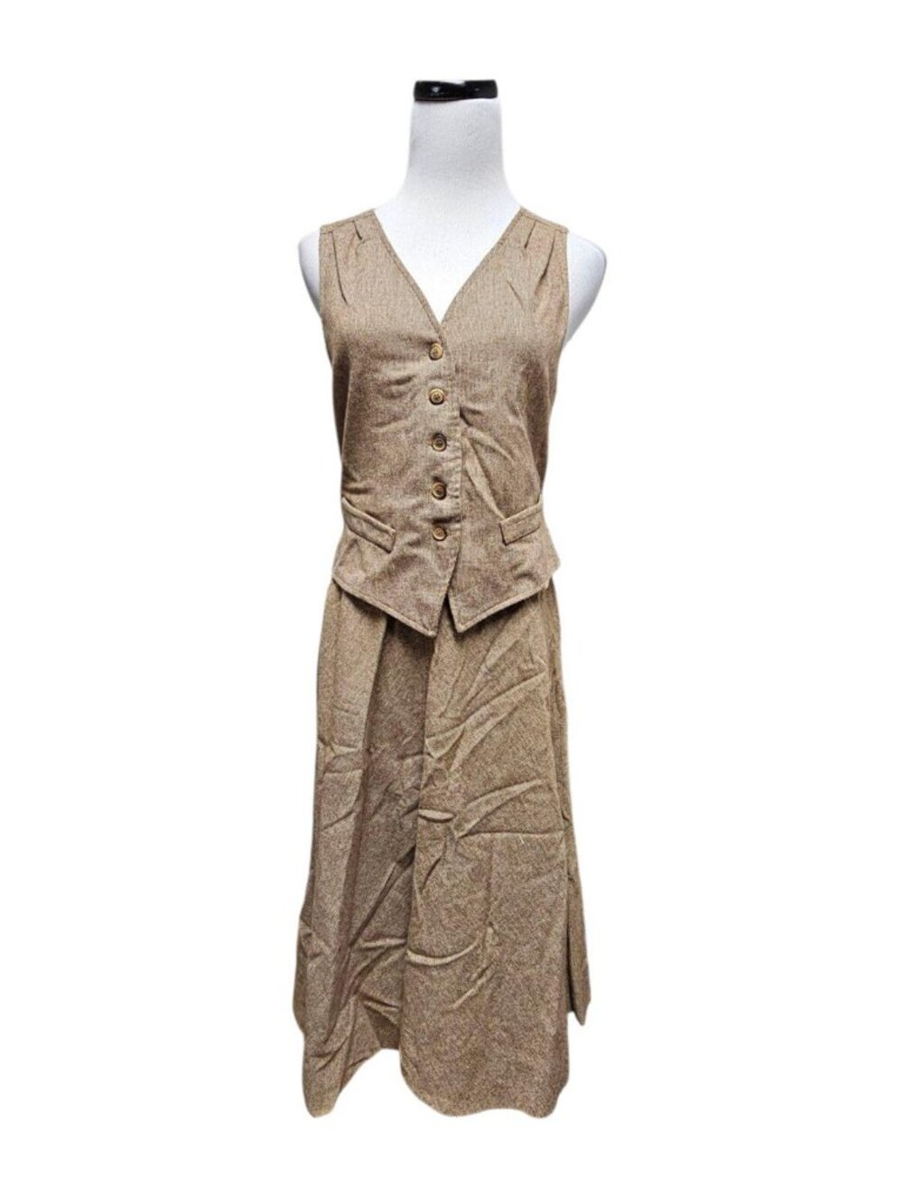 VTG 50s-60s College Town wool blend Vest and Skirt Set . size 11 / 12 Union Made